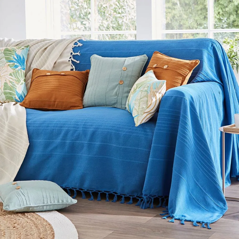 Becquet Plaid et jeté unis en coton< Décoration Textile Unie|Jeté De Canapé, Jeté De Fauteuil