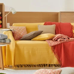 Becquet Plaid et jeté unis en coton< Décoration Textile Unie|Jeté De Canapé, Jeté De Fauteuil