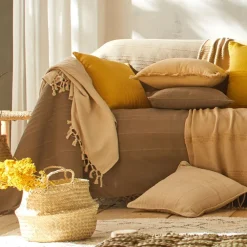 Becquet Plaid et jeté unis en coton< Décoration Textile Unie|Jeté De Canapé, Jeté De Fauteuil