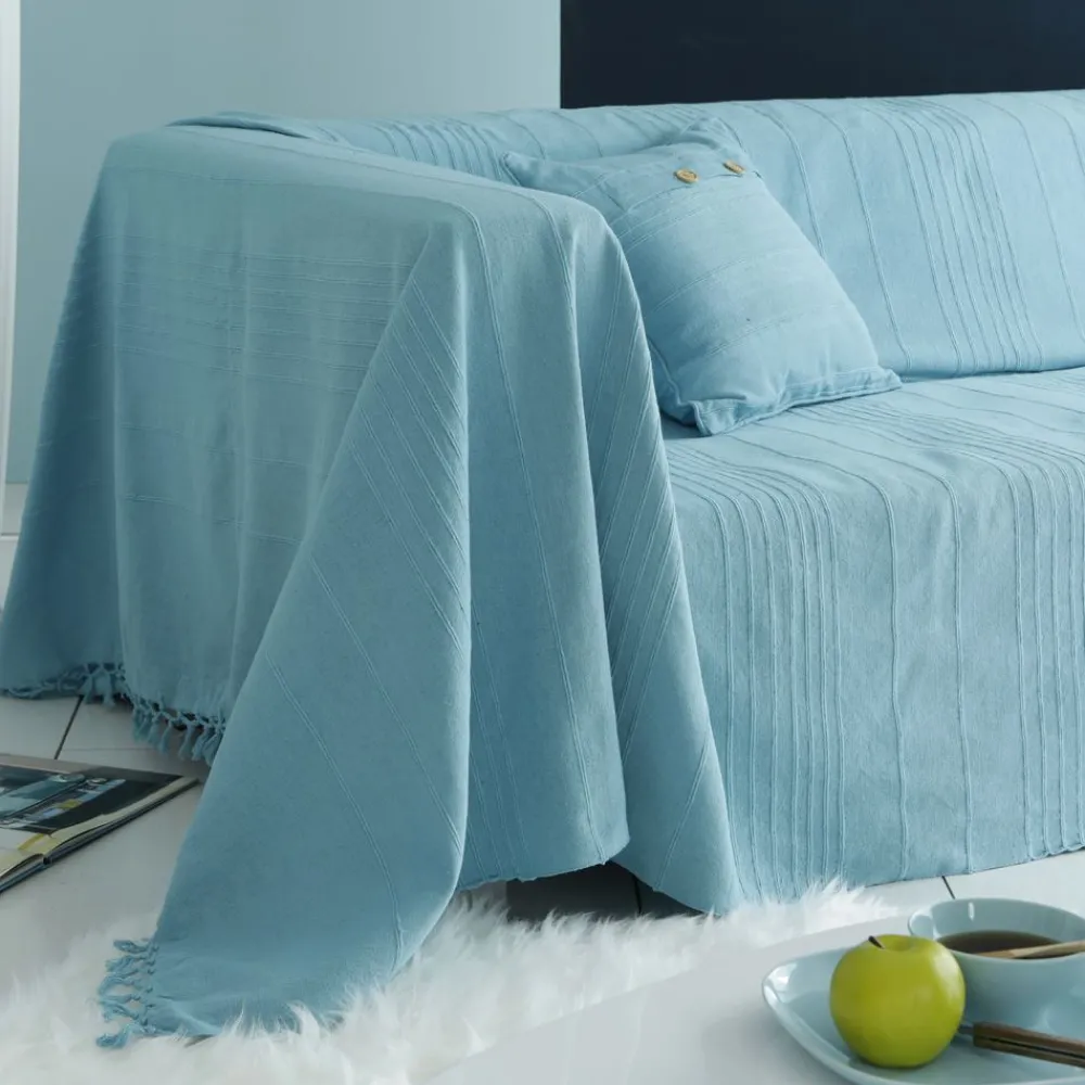 Becquet Plaid et jeté unis en coton< Décoration Textile Unie|Jeté De Canapé, Jeté De Fauteuil