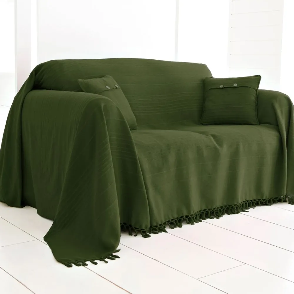 Becquet Plaid et jeté unis en coton< Décoration Textile Unie|Jeté De Canapé, Jeté De Fauteuil