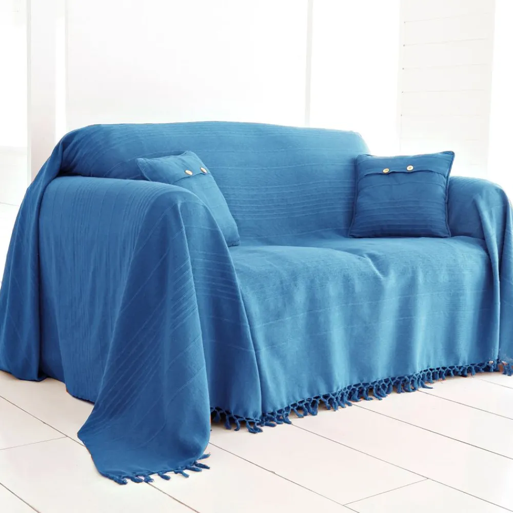 Becquet Plaid et jeté unis en coton< Décoration Textile Unie|Jeté De Canapé, Jeté De Fauteuil