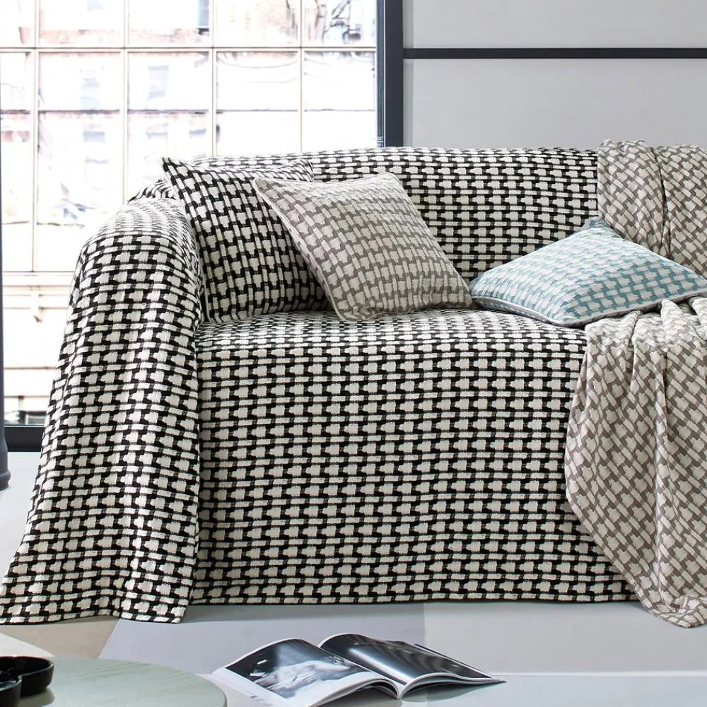 Becquet Plaid et jetés bicolores tissés jacquard< Jeté De Canapé, Jeté De Fauteuil|Les Matières