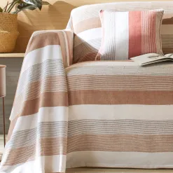 Becquet Plaid et jetés tissés rayures transat< Jeté De Canapé, Jeté De Fauteuil|Les Matières