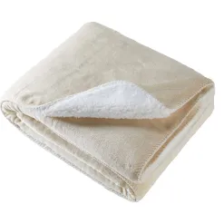 Becquet Plaid façon sherpa réversible personnalisable< Décoration Textile Unie|Rideau Et Déco Textile