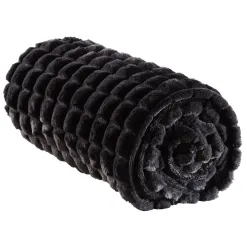 Becquet Plaid imitation fourrure effet carreaux< Rideau Et Déco Textile|Plaid