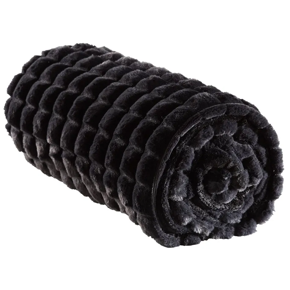 Becquet Plaid imitation fourrure effet carreaux< Rideau Et Déco Textile|Plaid