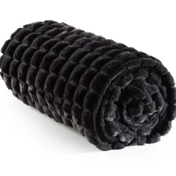 Becquet Plaid imitation fourrure effet carreaux< Rideau Et Déco Textile|Plaid