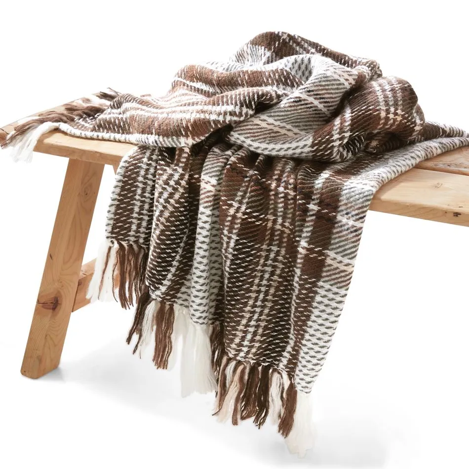 Becquet Plaid tissé jacquard carreaux< Rideau Et Déco Textile|Plaid