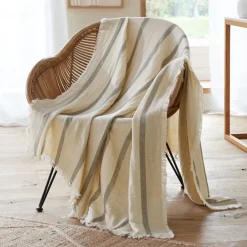 Becquet Plaid triple gaze de coton< Rideau Et Déco Textile|Plaid