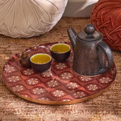 Becquet Plateau rond métal motifs fantaisie - CRÉATION< Décoration|Art De La Table