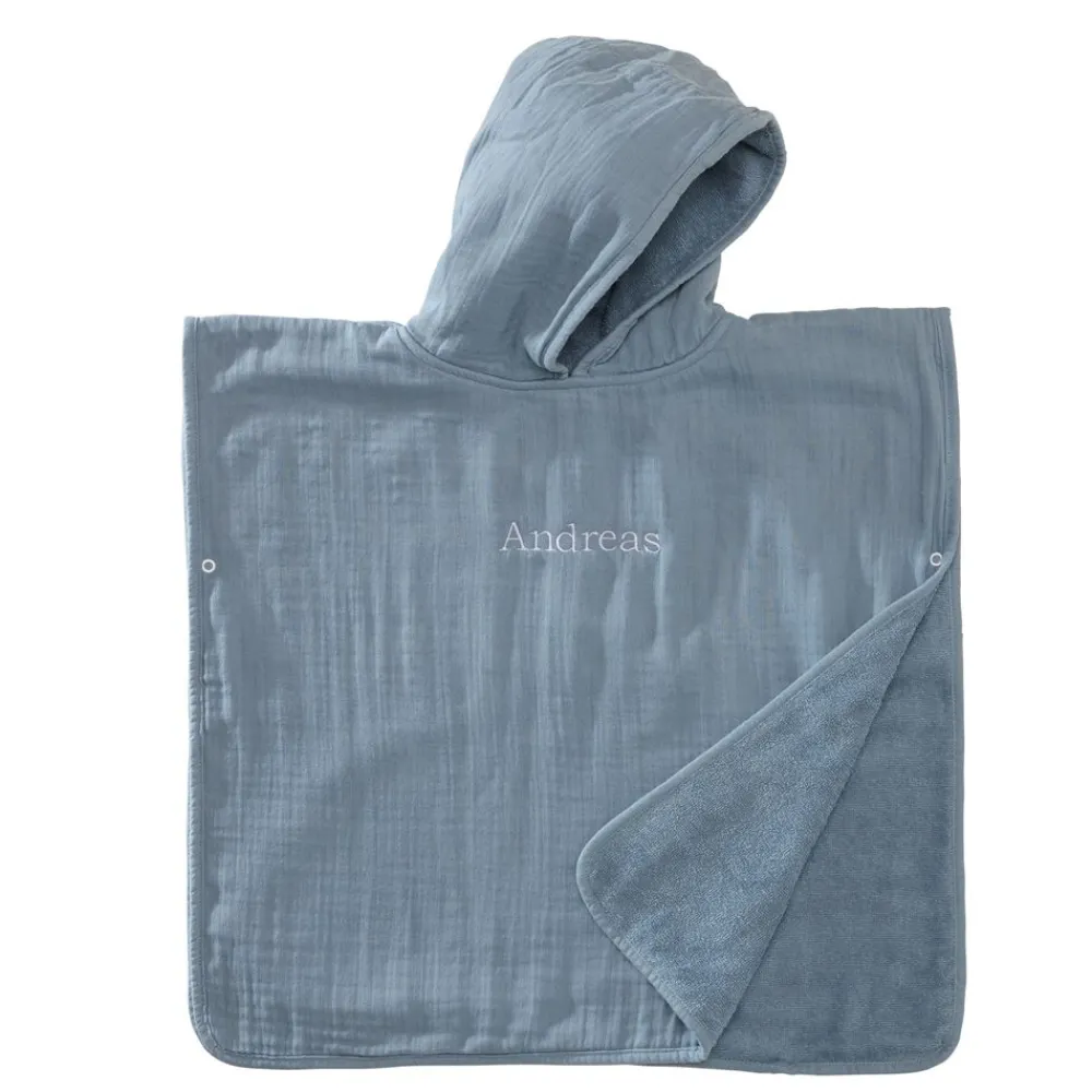 Becquet Poncho enfant personnalisable en gaze de coton – CRÉATION<Enfant Univers Des Tout-Petits|Serviette De Bain Personnalisée, Peignoir Personnalisé