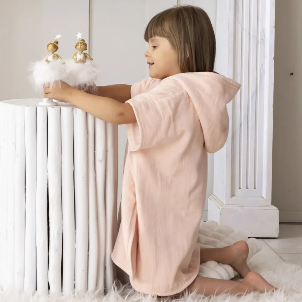 Becquet Poncho enfant personnalisable en gaze de coton – CRÉATION<Enfant Univers Des Tout-Petits|Serviette De Bain Personnalisée, Peignoir Personnalisé