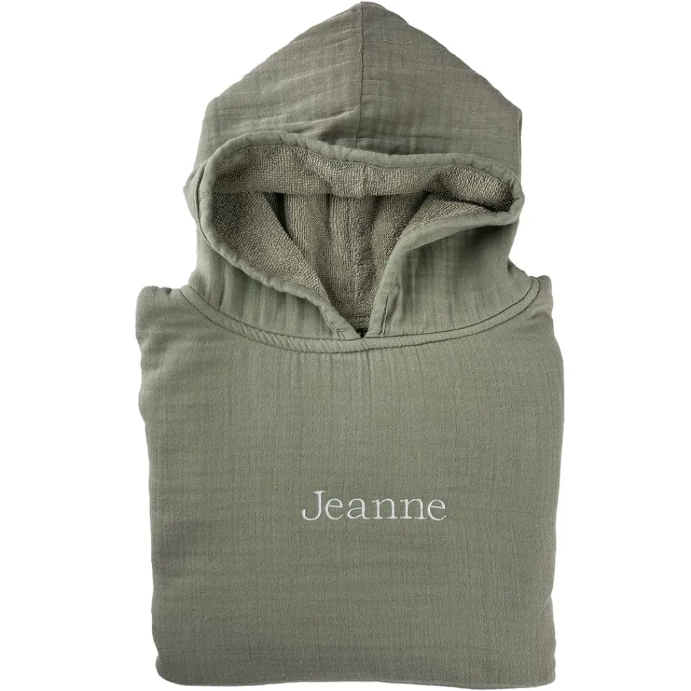 Becquet Poncho enfant personnalisable en gaze de coton – CRÉATION<Enfant Univers Des Tout-Petits|Serviette De Bain Personnalisée, Peignoir Personnalisé