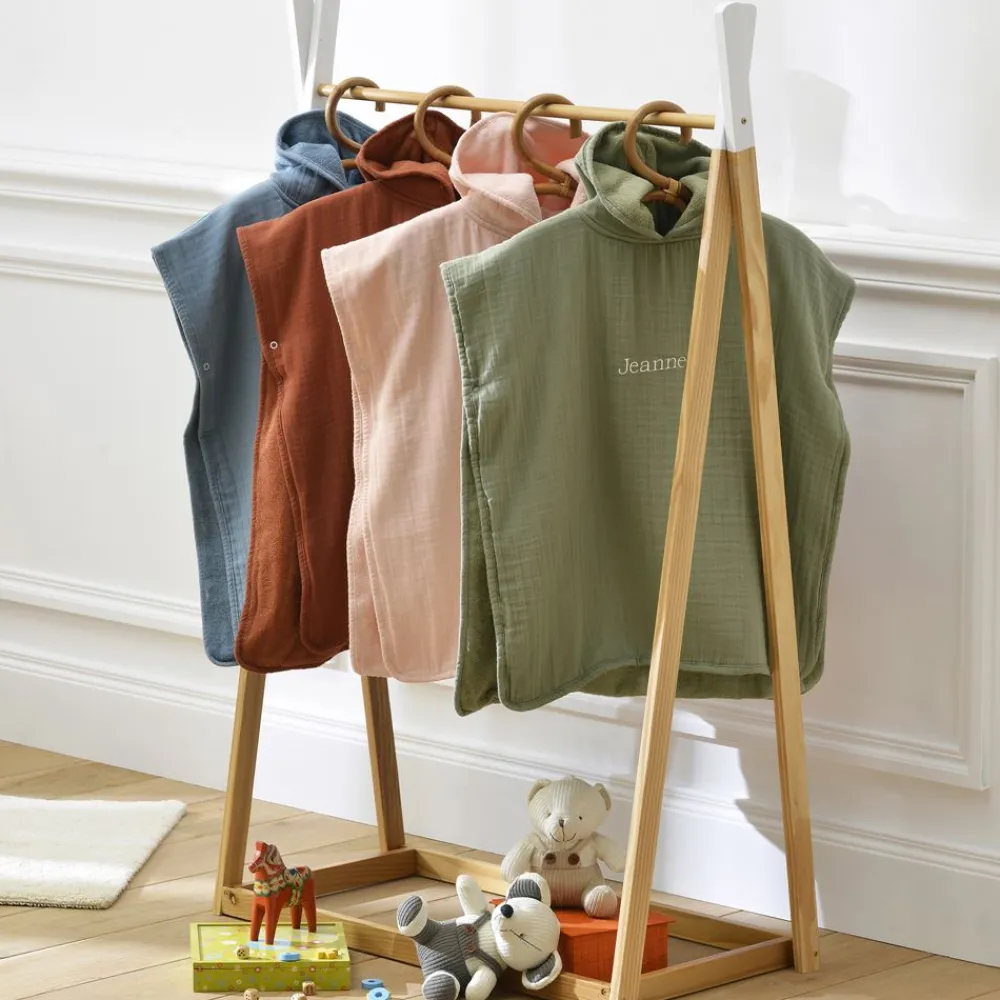 Becquet Poncho enfant personnalisable en gaze de coton – CRÉATION<Enfant Univers Des Tout-Petits|Serviette De Bain Personnalisée, Peignoir Personnalisé