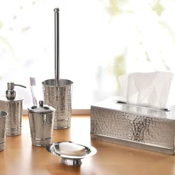 Becquet Porte-brosse WC métal martelé< Accessoires De Salle De Bain|Idées Salle De Bain