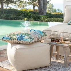 Becquet Pouf carré spécial extérieur - CRÉATION< Rideau Et Déco Textile|Décoration Textile Unie