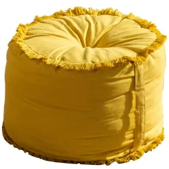 Becquet Pouf frangé< Rideau Et Déco Textile|Décoration Textile Unie