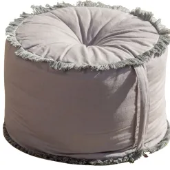 Becquet Pouf frangé< Rideau Et Déco Textile|Décoration Textile Unie
