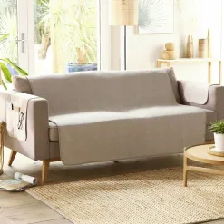 Becquet Protège-fauteuil et canapé universels faux uni< Rideau Et Déco Textile|Décoration Textile Unie