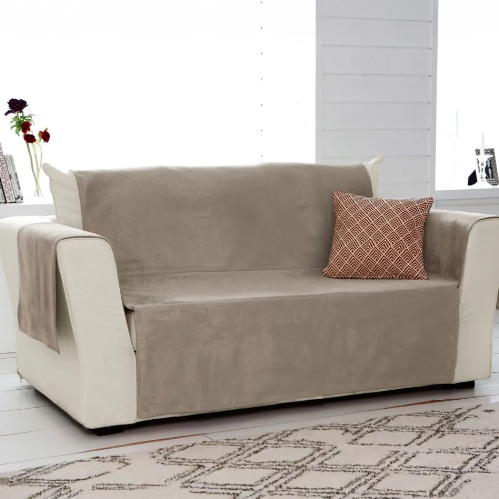Becquet Protège-fauteuil et canapé universels aspect velours "grainé" - CRÉATION< Jeté De Canapé, Jeté De Fauteuil|Housse De Clic-Clac, Housse Bz