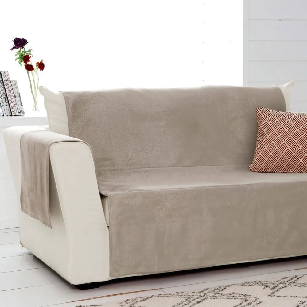Becquet Protège-fauteuil et canapé universels aspect velours "grainé" - CRÉATION< Jeté De Canapé, Jeté De Fauteuil|Housse De Clic-Clac, Housse Bz