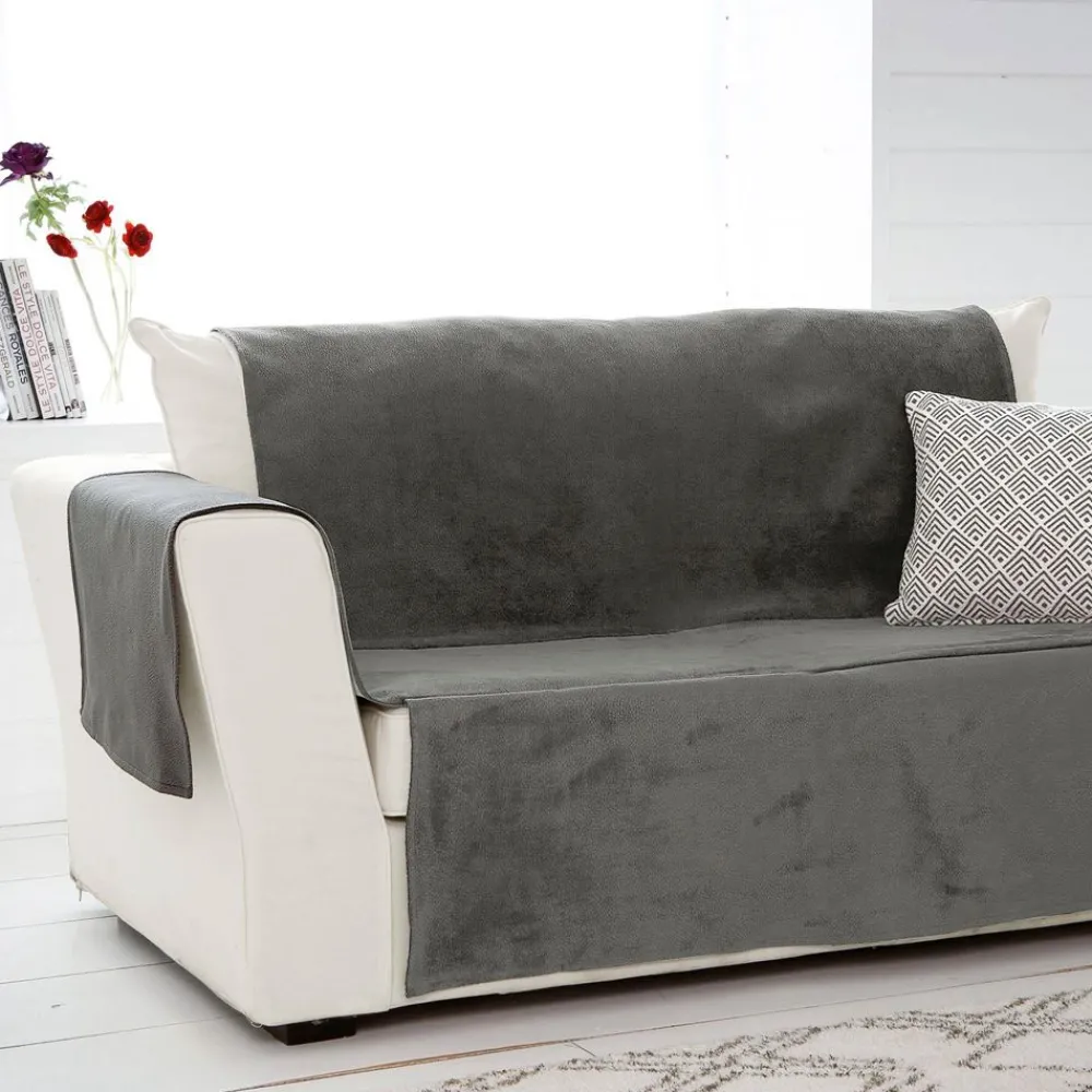Becquet Protège-fauteuil et canapé universels aspect velours "grainé" - CRÉATION< Jeté De Canapé, Jeté De Fauteuil|Housse De Clic-Clac, Housse Bz