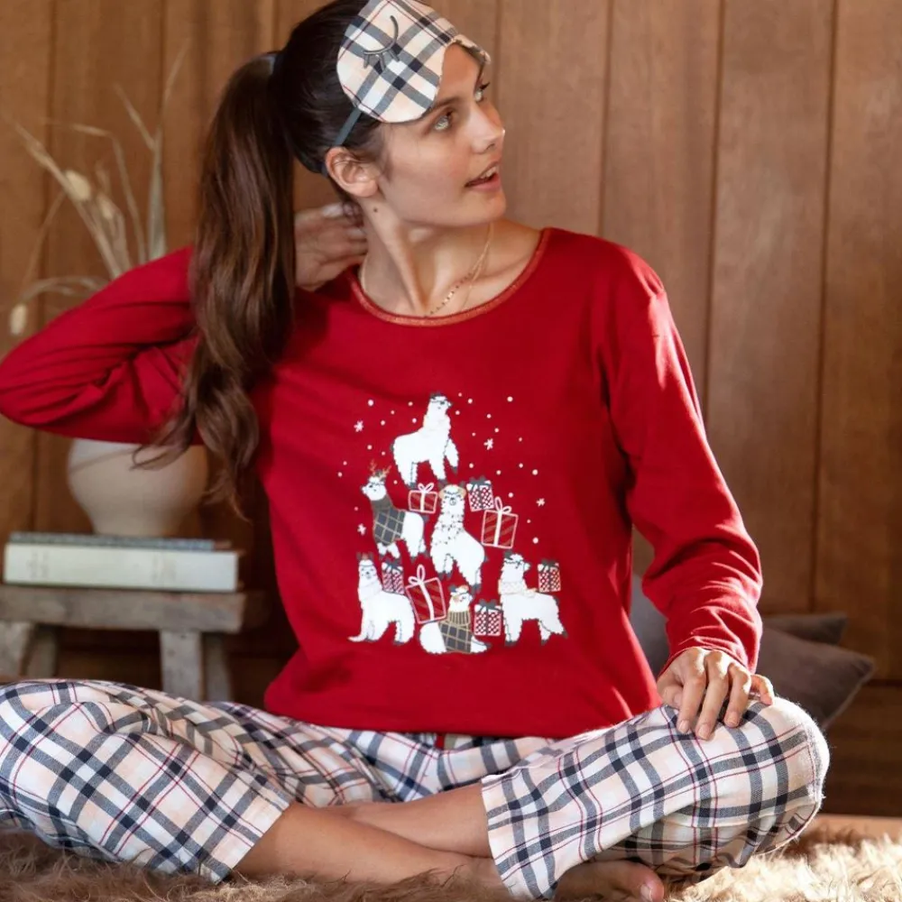 Becquet Pyjama + masque de nuit assorti motif Noël DODO HOMEWEAR®<Enfant Linge De Lit Ado, Housse De Couette|Pyjama Femme