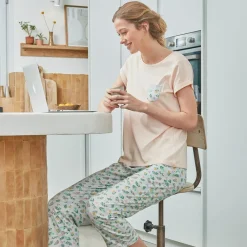 Becquet Pyjama femme fleurs et broderie anglaise<Femme Pyjama Femme|Pyjama, Liquette, Nuisette