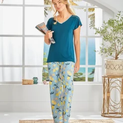 Becquet Pyjama femme motif citron - CRÉATION<Femme Pyjama Femme|Pyjama, Liquette, Nuisette