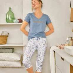 Becquet Pyjama femme motif coquillages - DODO HOMEWEAR<Femme Pyjama Femme|Les Matières