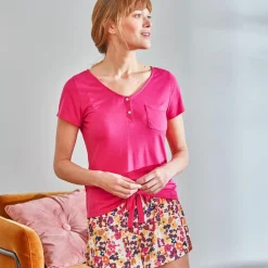 Becquet Pyjama femme short à fleurs - CRÉATION<Femme Pyjama Femme|Pyjama, Liquette, Nuisette