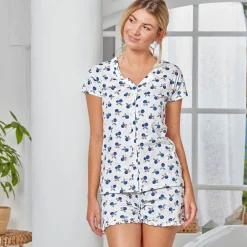Becquet Pyjama femme short imprimé myrtilles DODO HOMEWEAR®<Femme Pyjama Femme|Pyjama, Liquette, Nuisette