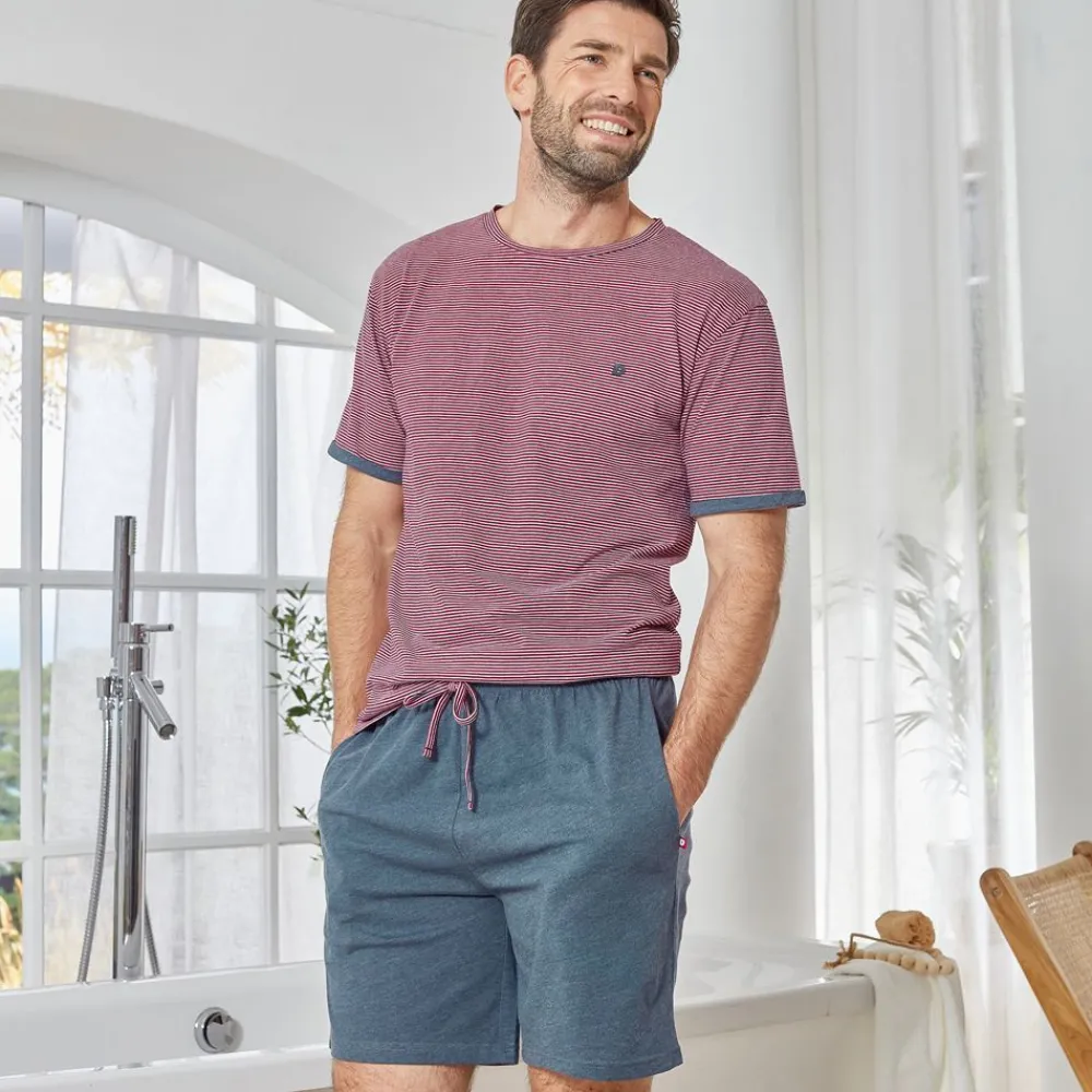 Becquet Pyjama homme short jersey fines rayures DODO HOMEWEAR®<Homme Pyjama Homme|Pyjama, Liquette, Nuisette