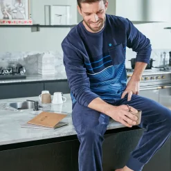 Becquet Pyjama homme velours rayé<Homme Pyjama Homme|Les Matières