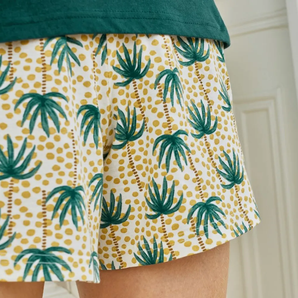Becquet Pyjama short femme motif palmier<Femme Pyjama Femme|Les Matières