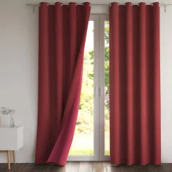 Becquet Rideau et métrage occultants thermiques natté chambray- dos couleur< Décoration Textile Unie|Rideau Occultant Lumière, Rideau Occultant Thermique