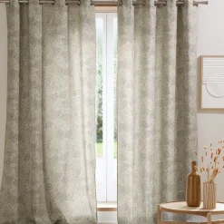 Becquet Rideau imprimé fusain - Création Thevenon®< Rideau Et Déco Textile|Rideau