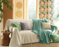 Becquet Rideau motif tropical< Rideau Et Déco Textile|Rideau