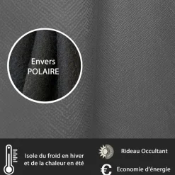Becquet Rideau thermique velours petits motifs< Rideau Et Déco Textile|Rideau