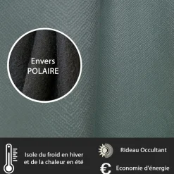Becquet Rideau thermique velours petits motifs< Rideau Et Déco Textile|Rideau