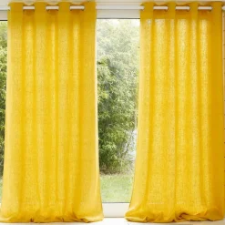 Becquet Rideau uni lin lavé qualité lourde< Rideau Et Déco Textile|Décoration Textile Unie