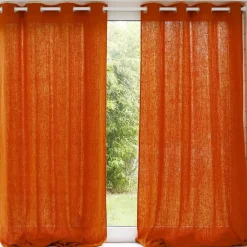 Becquet Rideau uni lin lavé qualité lourde< Rideau Et Déco Textile|Décoration Textile Unie