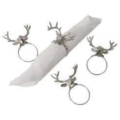 Becquet Ronds de serviette rennes en métal – Lot de 4< Décoration|Art De La Table