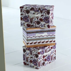 Becquet Set de 3 boîtes décorées - CRÉATION< Boîte, Panier|Décoration