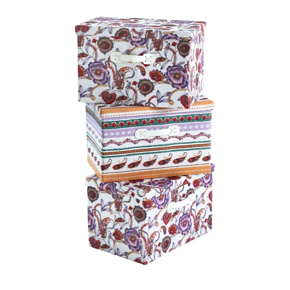 Becquet Set de 3 boîtes décorées - CRÉATION< Boîte, Panier|Décoration