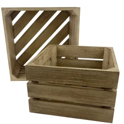 Becquet Set de 2 caisses déco gigognes en bois< Boîte, Panier|Décoration
