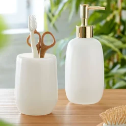 Becquet Set gobelet + distributeur savon liquide en verre< Beauté, Bien-Être|Beauté, Bien-Être