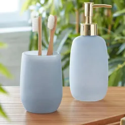 Becquet Set gobelet + distributeur savon liquide en verre< Beauté, Bien-Être|Beauté, Bien-Être