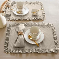 Becquet Sets de table à volant - Lot de 2 - CRÉATION< Set De Table, Chemin De Table|Nappe Unie